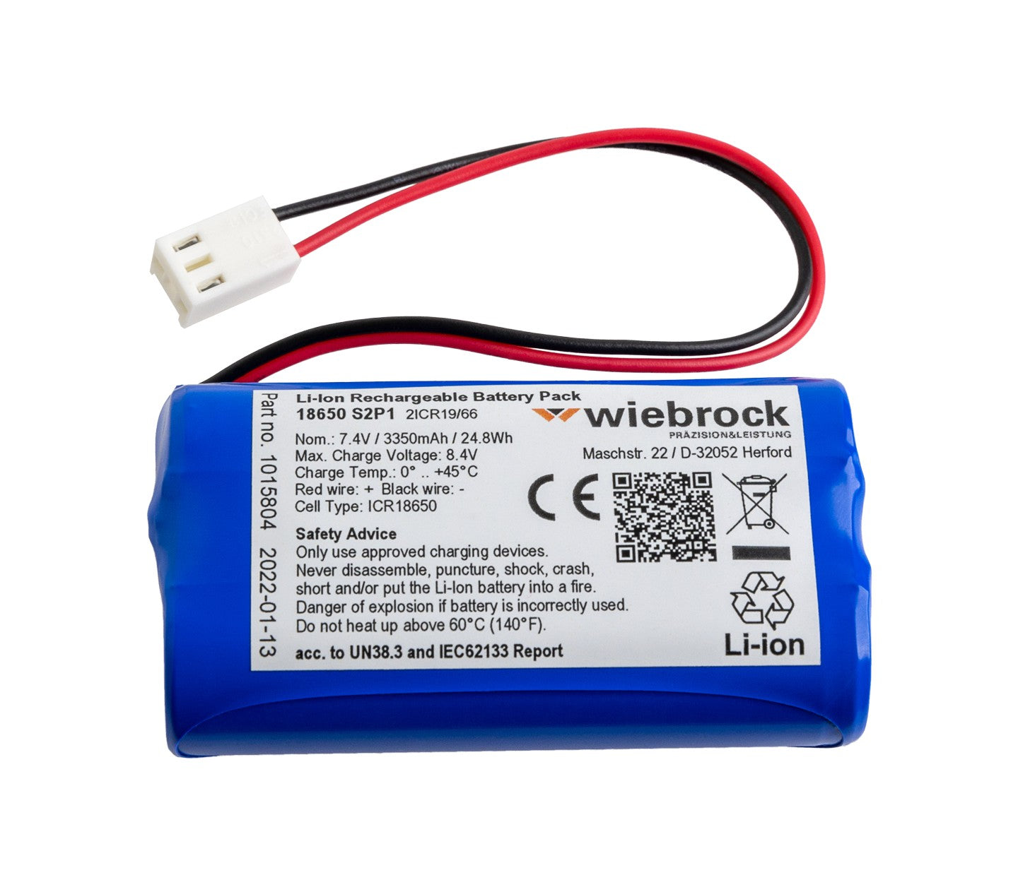 Lithium-ion battery pack 7.4V 3350mAh 2SP1